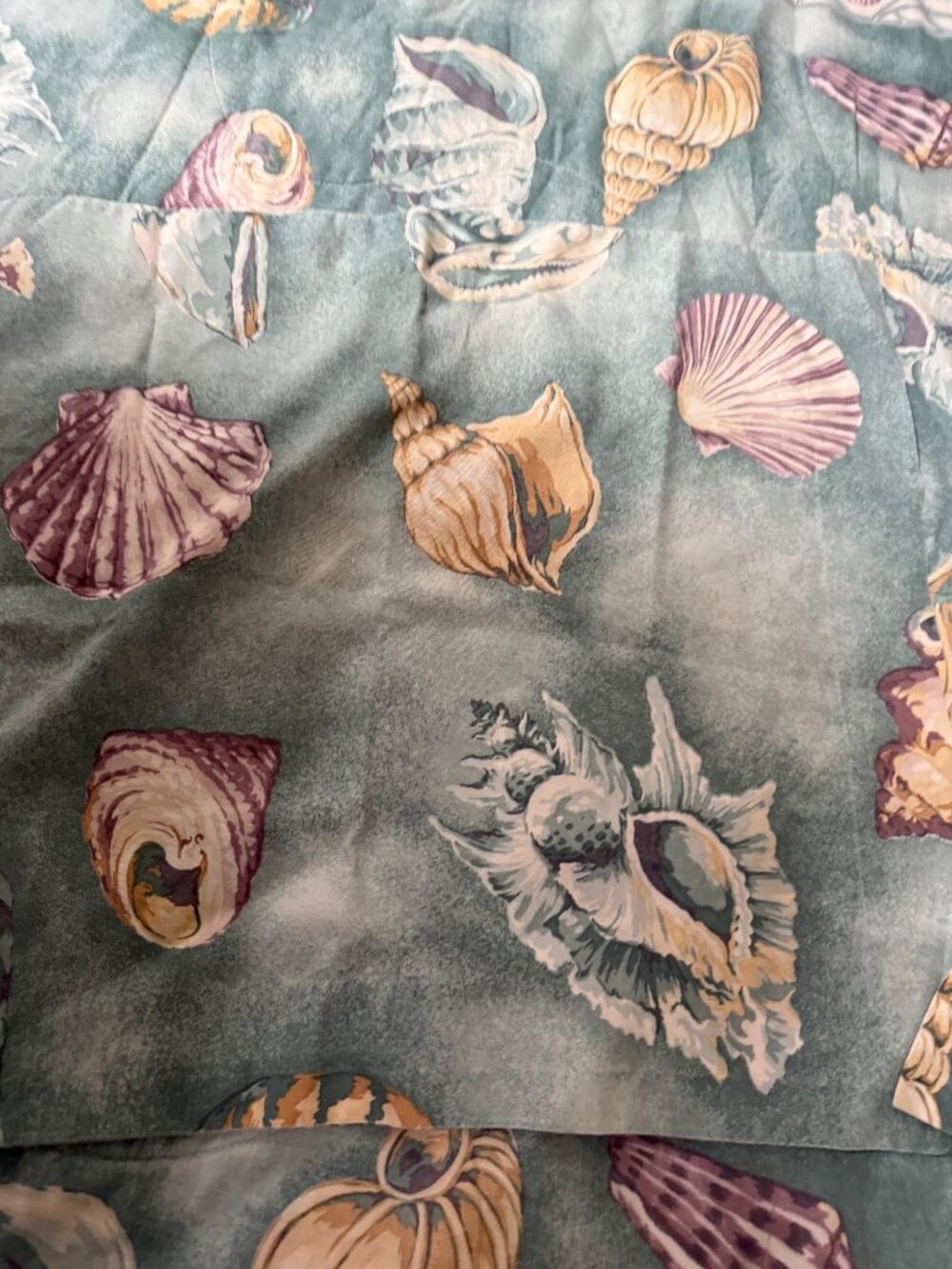 Vintage Dan River Sea Shell F/Q Comforter Shams Coastal Beach House Air b&b 3pc